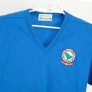 Glenmuir Lambswool Sweater Mens L Blue Rolling Hills Country Club Saudi Arabia